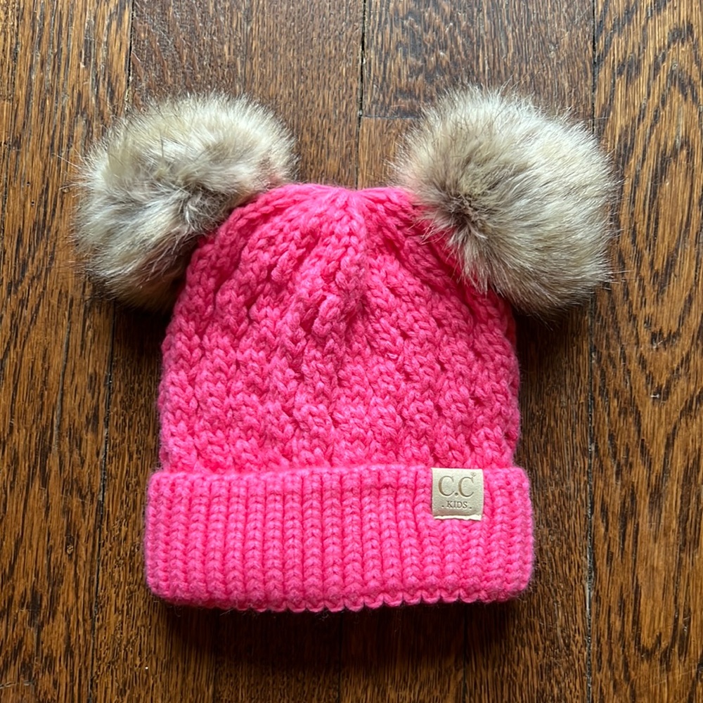 Like New Kid CC Double Fur Pom Beanie size 7/8